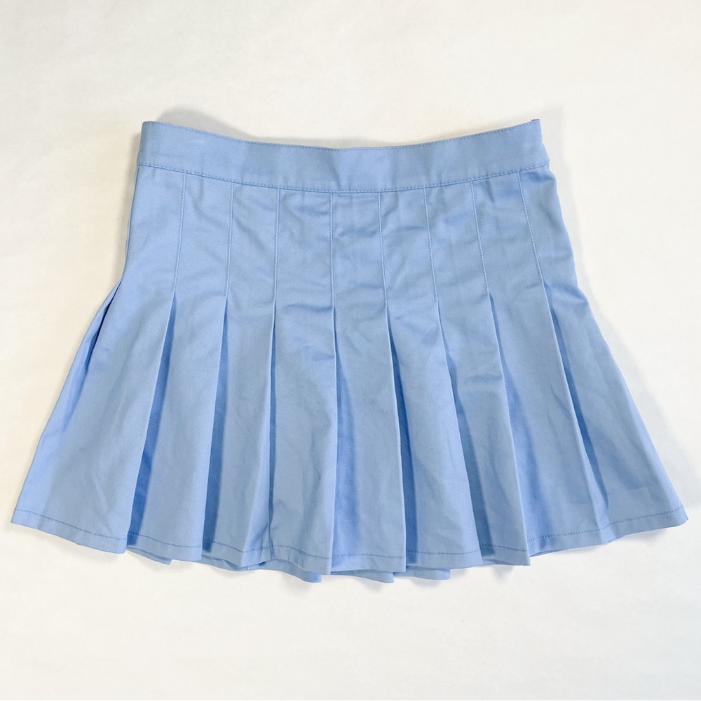 Mamba Jeans Baby Blue Pleated Mini Skirt